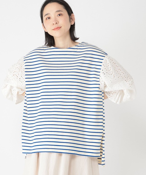 studio CLIP（スタディオクリップ）の「【Limited Line】襟付きボーダープルオーバー（Tシャツ/カットソー・レディース・オフホワイト/ベージュ・FREE）」の7枚目の写真