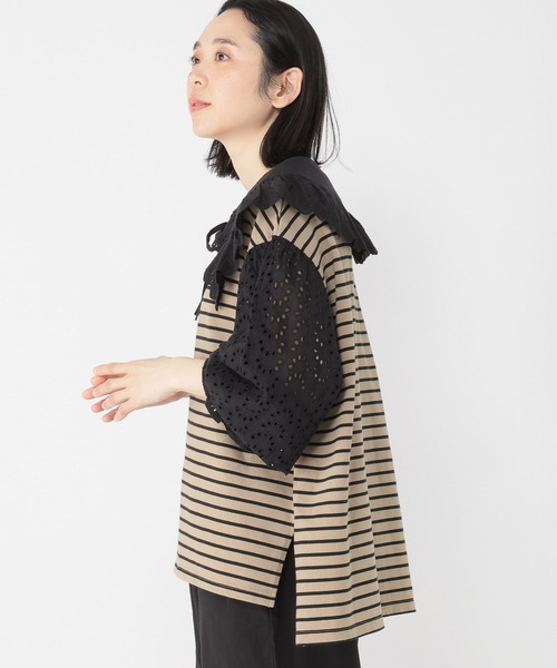 studio CLIP（スタディオクリップ）の「【Limited Line】襟付きボーダープルオーバー（Tシャツ/カットソー・レディース・オフホワイト/ベージュ・FREE）」の20枚目の写真