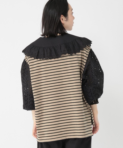 studio CLIP（スタディオクリップ）の「【Limited Line】襟付きボーダープルオーバー（Tシャツ/カットソー・レディース・オフホワイト/ベージュ・FREE）」の21枚目の写真