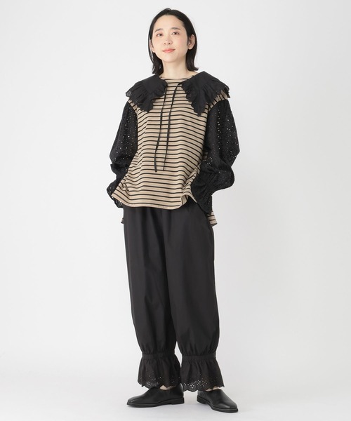 studio CLIP（スタディオクリップ）の「【Limited Line】襟付きボーダープルオーバー（Tシャツ/カットソー・レディース・オフホワイト/ベージュ・FREE）」の22枚目の写真