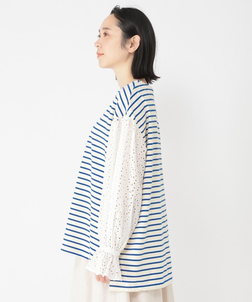 studio CLIP（スタディオクリップ）の「【Limited Line】襟付きボーダープルオーバー（Tシャツ/カットソー・レディース・オフホワイト/ベージュ・FREE）」の14枚目の写真