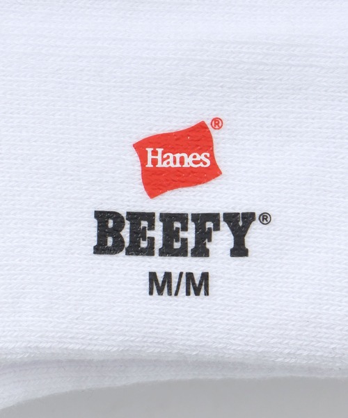 HANES（ヘインズ）の「Hanes（ヘインズ）BEEFY フルレングスソックス ハーフパイル 2足組/無地 メンズ（ソックス/靴下・メンズ・ホワイト/ブラック・M）」の13枚目の写真