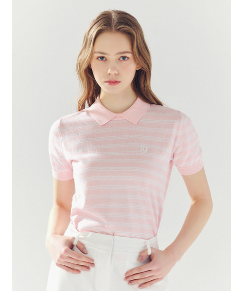 LORDLOAR(ロードロアル)の「ストライプラウンドネックカラーニットPINK(ニット/セーター・レディース・その他・SMALL/MEDIUM/LARGE)」の3枚目の写真