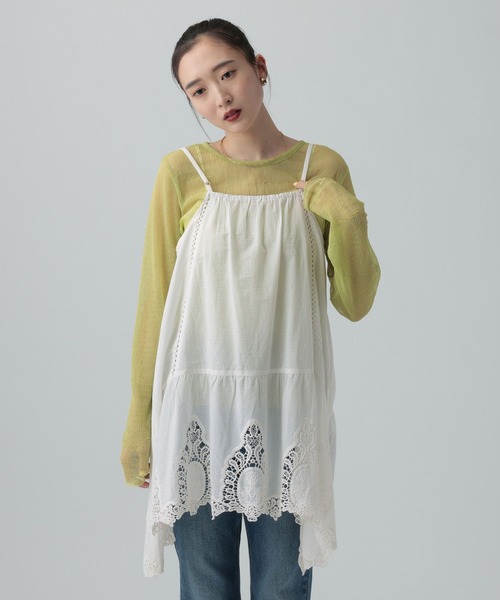 LEPSIM（レプシィム）の「2WAYレースキャミチュニック　636683（キャミソール・レディース・オフホワイト・FREE）」の2枚目の写真