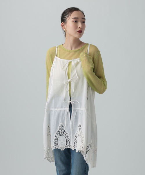 LEPSIM（レプシィム）の「2WAYレースキャミチュニック　636683（キャミソール・レディース・オフホワイト・FREE）」の6枚目の写真