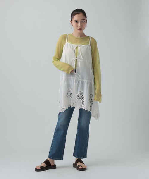 LEPSIM（レプシィム）の「2WAYレースキャミチュニック　636683（キャミソール・レディース・オフホワイト・FREE）」の8枚目の写真