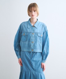 three dots（スリードッツ）の「シアー デニムシャツジャケット（その他アウター）」