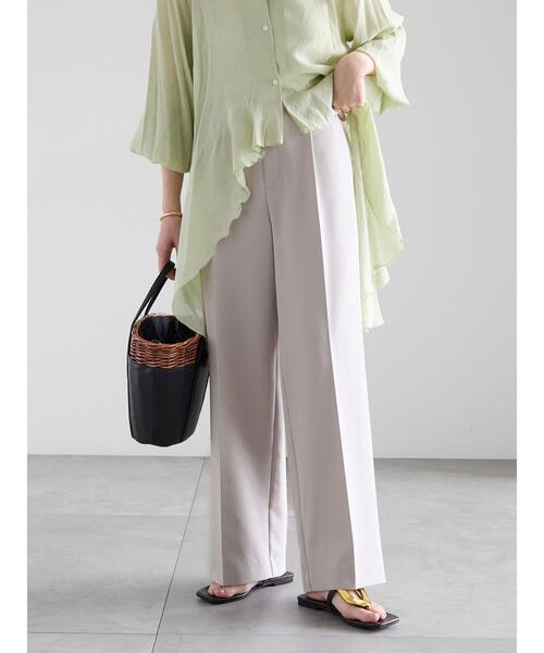 Te chichi(テチチ)の「ダブルクロスイージーワイドパンツ(その他パンツ・レディース・グレー/チャコールグレー/ブラック/ベージュ・S/M)」の7枚目の写真