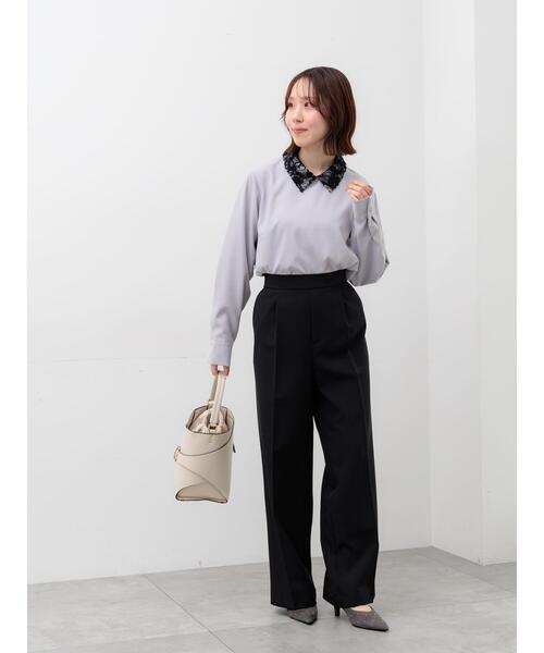 Te chichi(テチチ)の「ダブルクロスイージーワイドパンツ(その他パンツ・レディース・グレー/チャコールグレー/ブラック/ベージュ・S/M)」の12枚目の写真