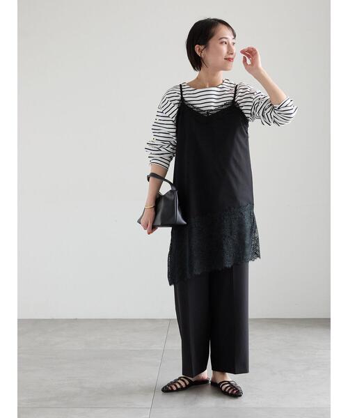 Te chichi(テチチ)の「ダブルクロスイージーワイドパンツ(その他パンツ・レディース・グレー/チャコールグレー/ブラック/ベージュ・S/M)」の19枚目の写真