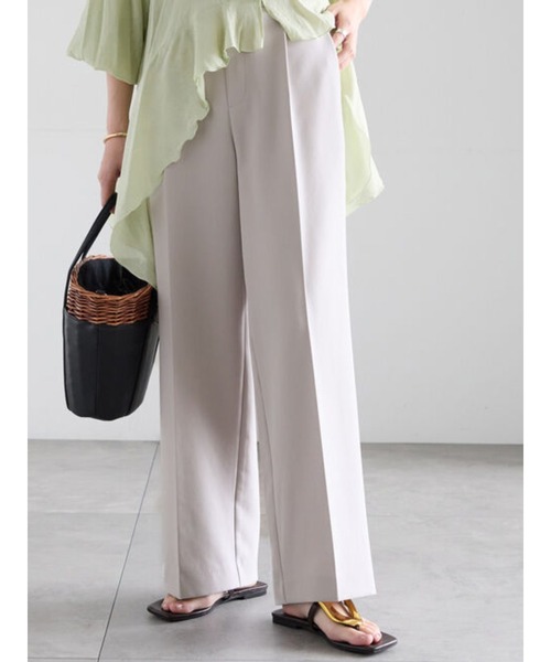 Te chichi(テチチ)の「ダブルクロスイージーワイドパンツ(その他パンツ・レディース・グレー/チャコールグレー/ブラック/ベージュ・S/M)」の3枚目の写真