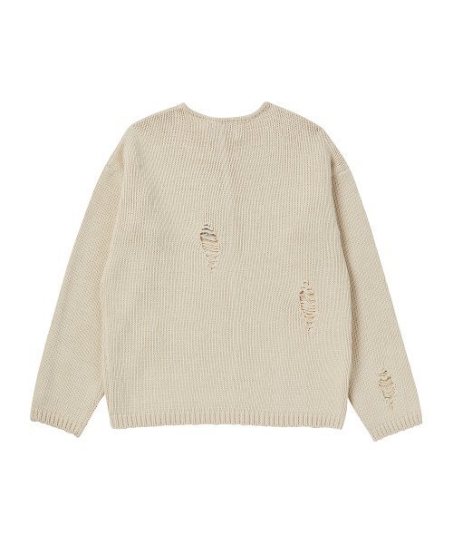 Beyond Closet（-）の「[COLLECTION LINE] アーカイブヘビーウェイトコットンダメージディテールヘンリーネックニットアイボリー（ニット/セーター・レディース・その他・MEDIUM/LARGE/X-LARGE）」の3枚目の写真