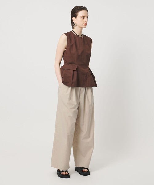 ASTRAET（アストラット）の「＜ASTRAET＞ウエストゴム ギャザーワイドパンツ（その他パンツ・レディース・ブラック/ベージュ・00/0/1）」の9枚目の写真