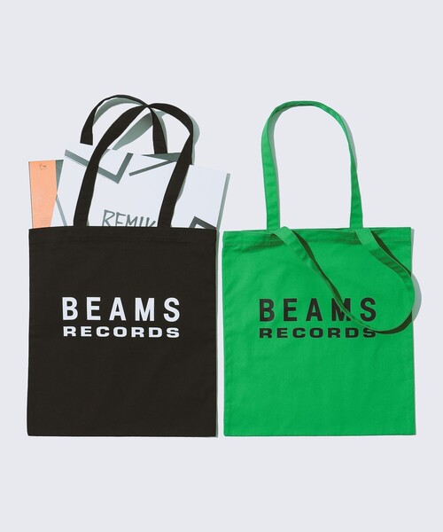 BEAMS RECORDS（ビームスレコーズ）の「BEAMS RECORDS / LOGO PRINT TOTE（トートバッグ・メンズ・レッド/サックスブルー/ブラック/グリーン・ONE SIZE）」の6枚目の写真