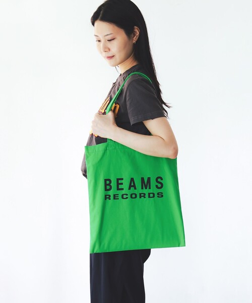 BEAMS RECORDS（ビームスレコーズ）の「BEAMS RECORDS / LOGO PRINT TOTE（トートバッグ・メンズ・レッド/サックスブルー/ブラック/グリーン・ONE SIZE）」の14枚目の写真