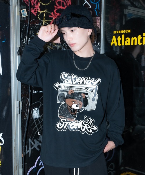 En serio TOKYO(エンソリオトーキョー)の「【SIDEWAYSTANCE】オーディオダウナーベア長袖Tシャツ 70538(Tシャツ/カットソー・メンズ・ホワイト/ブラック・SMALL/MEDIUM/LARGE/X-LARGE)」の2枚目の写真