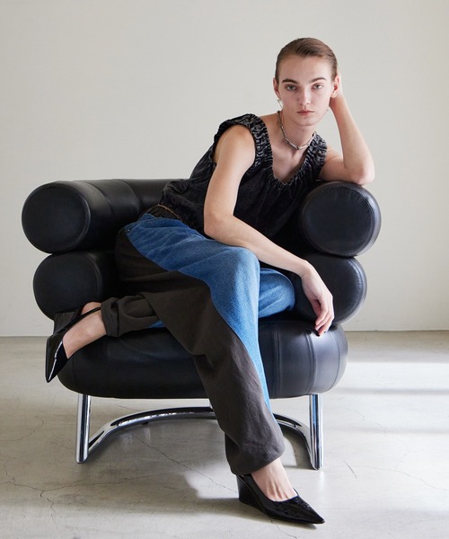MAISON SPECIAL(メゾンスペシャル)の「2WAY French Terry Gathered Top/2WAY裏毛ギャザートップス(タンクトップ・レディース・グレー/ミント/ブラック・FREE)」の10枚目の写真