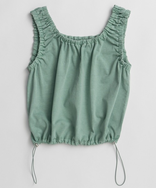 MAISON SPECIAL(メゾンスペシャル)の「2WAY French Terry Gathered Top/2WAY裏毛ギャザートップス(タンクトップ・レディース・グレー/ミント/ブラック・FREE)」の16枚目の写真