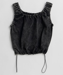 ギャザー入り 黒 タンクトップ ギャザータンクトップ - ブラック - レディース | H&M JP