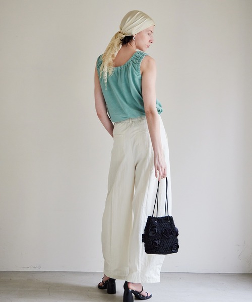 MAISON SPECIAL(メゾンスペシャル)の「2WAY French Terry Gathered Top/2WAY裏毛ギャザートップス(タンクトップ・レディース・グレー/ミント/ブラック・FREE)」の8枚目の写真