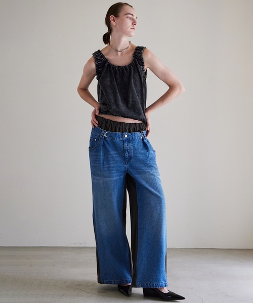 MAISON SPECIAL(メゾンスペシャル)の「2WAY French Terry Gathered Top/2WAY裏毛ギャザートップス(タンクトップ・レディース・グレー/ミント/ブラック・FREE)」の11枚目の写真