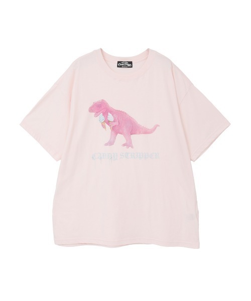 Candy Stripper（キャンディストリッパー）の「DINOSAUR ICE CREAM BIG Tシャツ（Tシャツ/カットソー・レディース・ピンク/ライトブルー/ブラック/オフホワイト・FREE）」の4枚目の写真