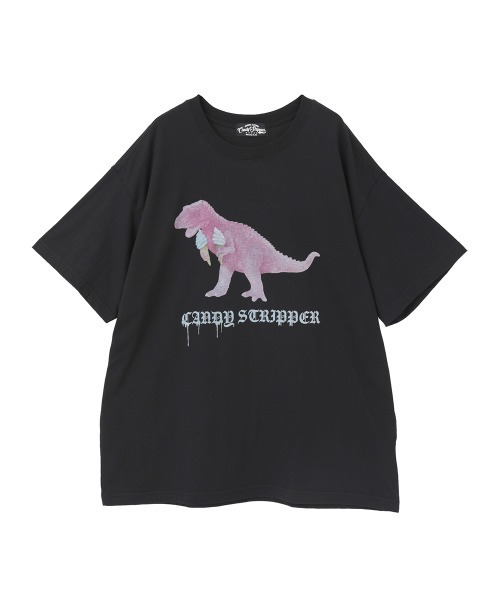 Candy Stripper（キャンディストリッパー）の「DINOSAUR ICE CREAM BIG Tシャツ（Tシャツ/カットソー・レディース・ピンク/ライトブルー/ブラック/オフホワイト・FREE）」の3枚目の写真