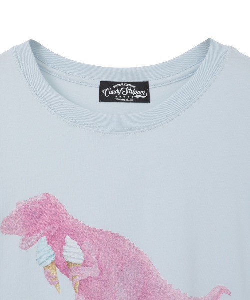 Candy Stripper（キャンディストリッパー）の「DINOSAUR ICE CREAM BIG Tシャツ（Tシャツ/カットソー・レディース・ピンク/ライトブルー/ブラック/オフホワイト・FREE）」の6枚目の写真