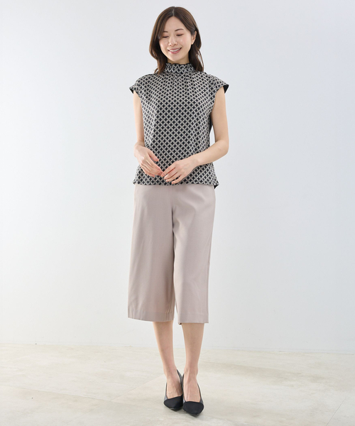 NARACAMICIE(ナラカミーチェ)の「【NARACAMICIE】モロッカンプリントコンビハイネックトップス(Tシャツ/カットソー・レディース・ライトブラウン/ブラウン/ブラック・M)」の16枚目の写真