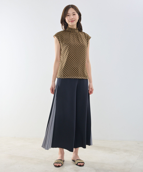 NARACAMICIE(ナラカミーチェ)の「【NARACAMICIE】モロッカンプリントコンビハイネックトップス(Tシャツ/カットソー・レディース・ライトブラウン/ブラウン/ブラック・M)」の18枚目の写真