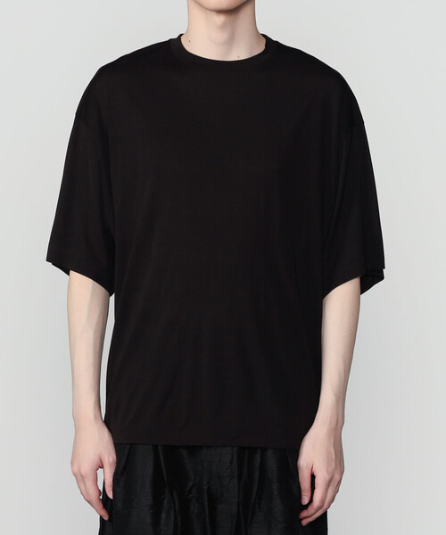 Kaptain Sunshine(キャプテン サンシャイン)の「KAPTAIN SUNSHINE | シルク ハーフスリーブTシャツ MEN(Tシャツ/カットソー・メンズ・ブラック/ネイビー・3/4)」の5枚目の写真