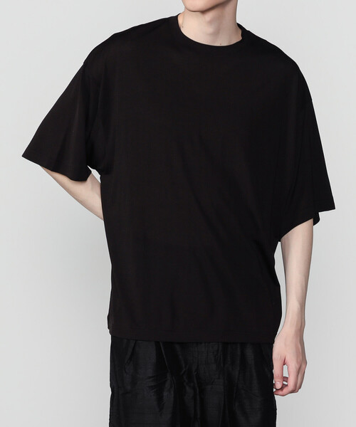 Kaptain Sunshine(キャプテン サンシャイン)の「KAPTAIN SUNSHINE | シルク ハーフスリーブTシャツ MEN(Tシャツ/カットソー・メンズ・ブラック/ネイビー・3/4)」の1枚目の写真