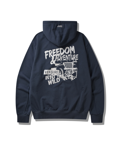 JEEP（ジープ）の「グラフィックオーバーサイズフードジップアップ3カラー(JP5TZU013)（パーカー・レディース・ダークグレー/ブラック/カーキ・MEDIUM/LARGE/X-LARGE/2XL/SMALL）」の3枚目の写真