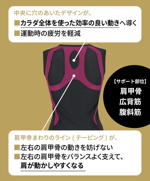 CW-X(シーダブリューエックス)の「「JYURYU TOP」 機能性トップス ノースリーブ(その他トップス・レディース・アイボリー/ブラック・M/L/S)」の10枚目の写真
