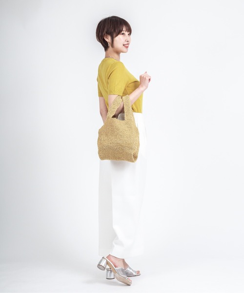The Bagmati(ザバグマティ)の「【The Bagmati/ザバグマティ】ミニ ニットトートバッグ(トートバッグ・レディース・ブラック×ゴールド/ナチュラル・FREE)」の3枚目の写真