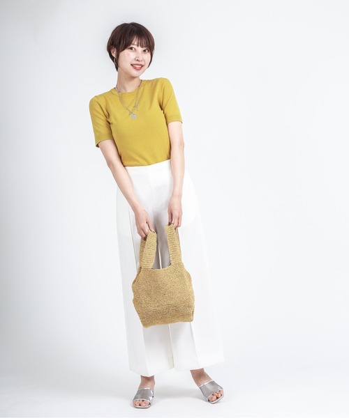 The Bagmati(ザバグマティ)の「【The Bagmati/ザバグマティ】ミニ ニットトートバッグ(トートバッグ・レディース・ブラック×ゴールド/ナチュラル・FREE)」の4枚目の写真