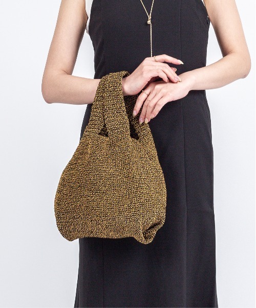 The Bagmati(ザバグマティ)の「【The Bagmati/ザバグマティ】ミニ ニットトートバッグ(トートバッグ・レディース・ブラック×ゴールド/ナチュラル・FREE)」の6枚目の写真