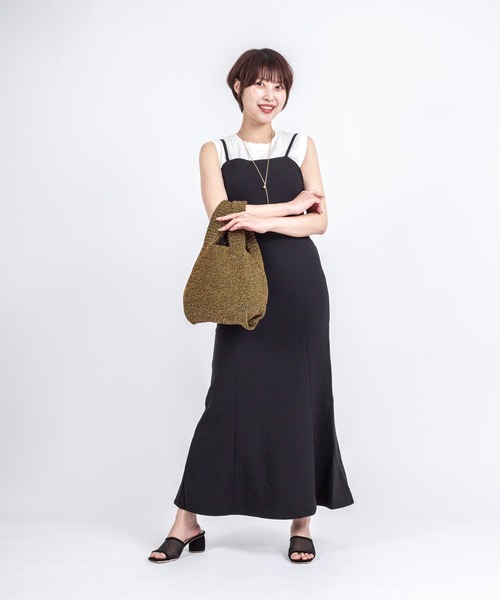 The Bagmati(ザバグマティ)の「【The Bagmati/ザバグマティ】ミニ ニットトートバッグ(トートバッグ・レディース・ブラック×ゴールド/ナチュラル・FREE)」の8枚目の写真