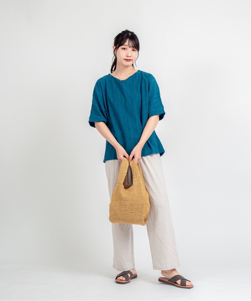 The Bagmati(ザバグマティ)の「【The Bagmati/ザバグマティ】ミニ ニットトートバッグ(トートバッグ・レディース・ブラック×ゴールド/ナチュラル・FREE)」の12枚目の写真