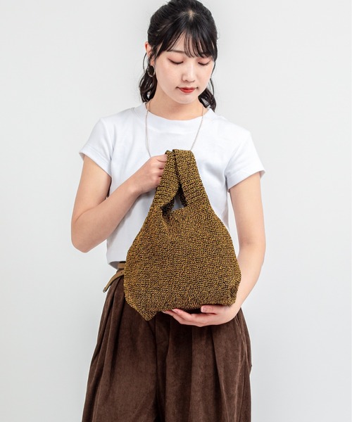 The Bagmati(ザバグマティ)の「【The Bagmati/ザバグマティ】ミニ ニットトートバッグ(トートバッグ・レディース・ブラック×ゴールド/ナチュラル・FREE)」の19枚目の写真