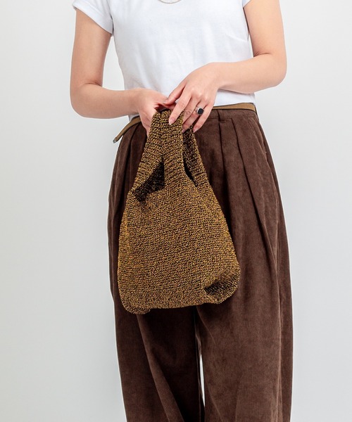 The Bagmati(ザバグマティ)の「【The Bagmati/ザバグマティ】ミニ ニットトートバッグ(トートバッグ・レディース・ブラック×ゴールド/ナチュラル・FREE)」の18枚目の写真