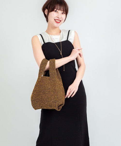The Bagmati(ザバグマティ)の「【The Bagmati/ザバグマティ】ミニ ニットトートバッグ(トートバッグ・レディース・ブラック×ゴールド/ナチュラル・FREE)」の22枚目の写真