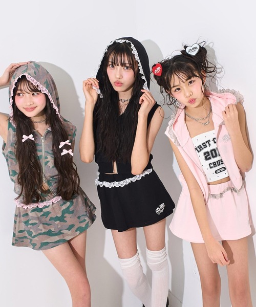セール】Anniversary スウェット レースパーカー × スカパン セット