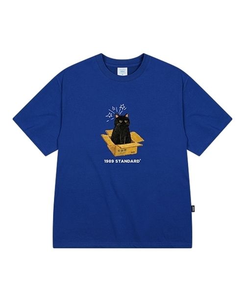 1989STANDARD（1989スタンダード）の「[ヤンステルX1989] CAT IN BOX クールコットンオーバーサイズ半袖 (SISSTD-0212)（Tシャツ/カットソー・メンズ・ホワイト/ライトグレー/ブラック/ネイビー/ブルー/アイボリー・X-LARGE/MEDIUM/LARGE）」の6枚目の写真