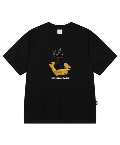 1989STANDARD（1989スタンダード）の「[ヤンステルX1989] CAT IN BOX クールコットンオーバーサイズ半袖 (SISSTD-0212)（Tシャツ/カットソー・メンズ・ホワイト/ライトグレー/ブラック/ネイビー/ブルー/アイボリー・X-LARGE/MEDIUM/LARGE）」の7枚目の写真