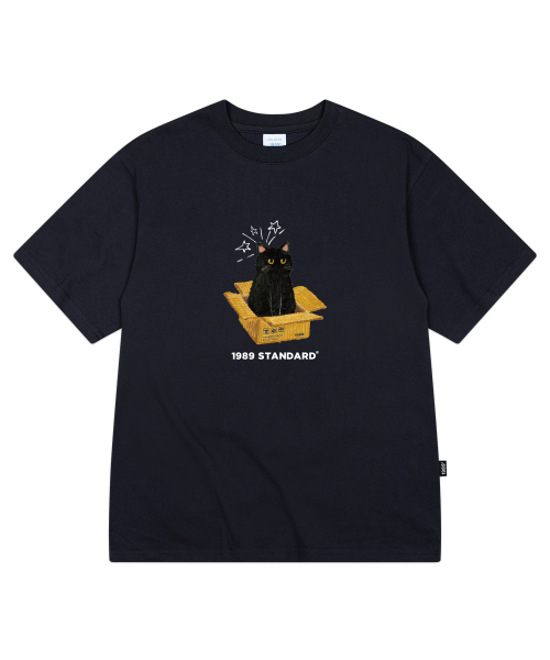 1989STANDARD（1989スタンダード）の「[ヤンステルX1989] CAT IN BOX クールコットンオーバーサイズ半袖 (SISSTD-0212)（Tシャツ/カットソー・メンズ・ホワイト/ライトグレー/ブラック/ネイビー/ブルー/アイボリー・X-LARGE/MEDIUM/LARGE）」の10枚目の写真