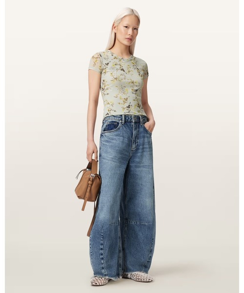 ALLSAINTS(オールセインツ)の「ELLIE MESH FLORAL PRINT SLIM T-SHIRT | ELLIE メッシュ フローラル プリント スリム Tシャツ(Tシャツ/カットソー・レディース・グリーン系その他・10/8/6/4)」の9枚目の写真