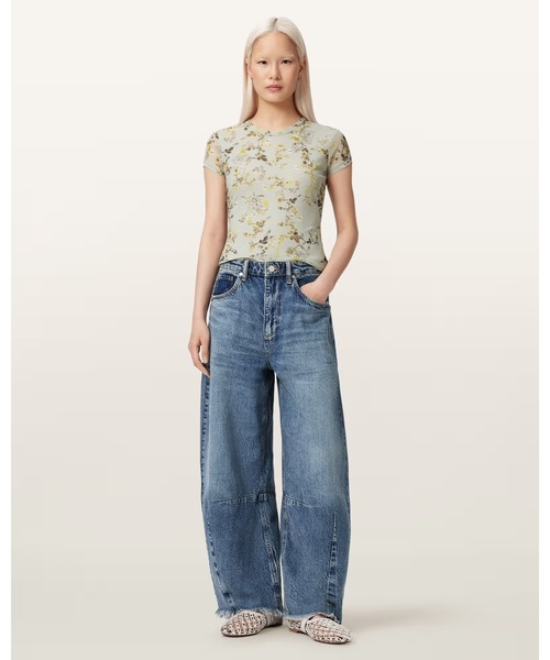 ALLSAINTS(オールセインツ)の「ELLIE MESH FLORAL PRINT SLIM T-SHIRT | ELLIE メッシュ フローラル プリント スリム Tシャツ(Tシャツ/カットソー・レディース・グリーン系その他・10/8/6/4)」の6枚目の写真