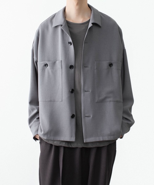ATTACHMENT(アタッチメント)の「【 LIMITED 】ポリエステル ライト トロピカル オーバーサイズ シャツブルゾン / PE LIGHT TROPICAL OVERSIZED SHIRT BLOUSON(ブルゾン・メンズ・グレー/ライトブルー/ブラック・4/3/2/1)」の1枚目の写真