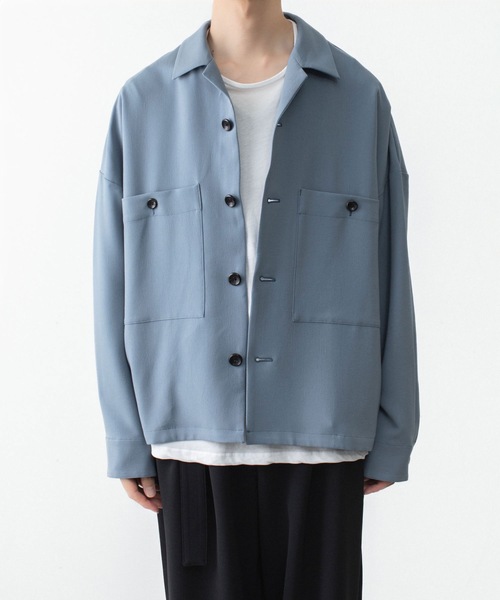 ATTACHMENT(アタッチメント)の「【 LIMITED 】ポリエステル ライト トロピカル オーバーサイズ シャツブルゾン / PE LIGHT TROPICAL OVERSIZED SHIRT BLOUSON(ブルゾン・メンズ・グレー/ライトブルー/ブラック・4/3/2/1)」の3枚目の写真